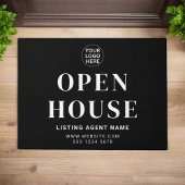 Open Huis l Zwart & Wit Business Logo Welkom Deurmat