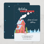 Open huis met heldere winteravond kaart (Voorkant / Achterkant)