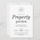 Open Huis Minimalistische Logo Real Estate Preview Kaart (Voorkant)