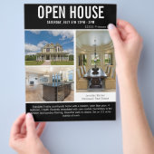 Open huis moderne zwarte onroerend goed lijst flyer (Hand)