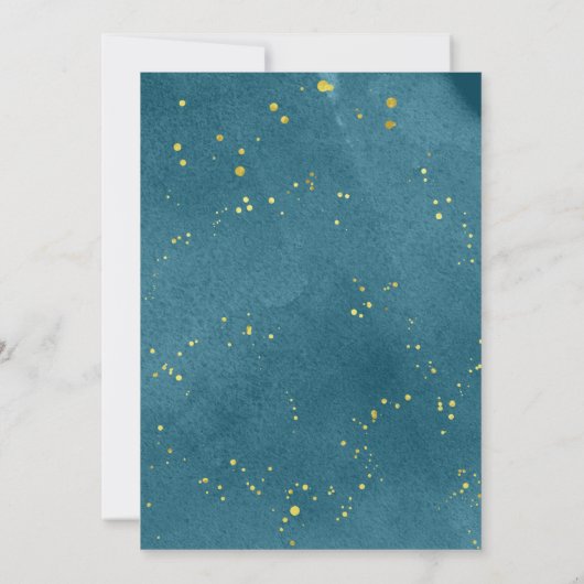 Open huis Navy Blue Strooi Goud Kaart (Achterkant)