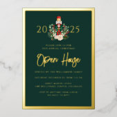 Open Huis Notenkraker Script Kerstfeest Folie Uitnodiging (Voorkant)