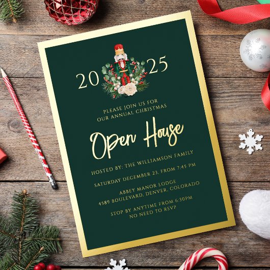 Open Huis Notenkraker Script Kerstfeest Folie Uitnodiging