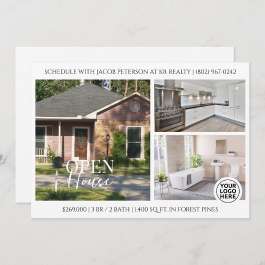 open huis | Onroerend goed Flyer uitnodiging (Voorkant / Achterkant)