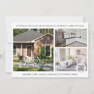 open huis   Onroerend goed Flyer uitnodiging