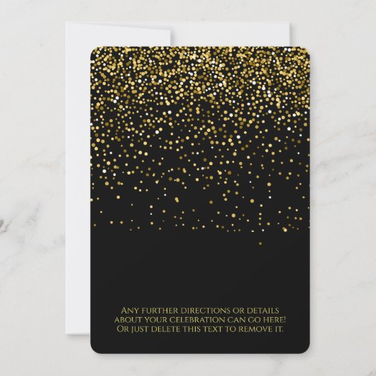 Open Huis Party Zwart Goud Kaart (Achterkant)