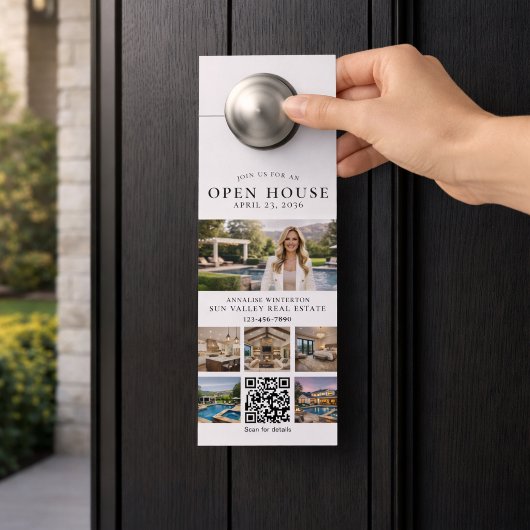 Open Huis QR-code foto onroerend goed Deurhanger