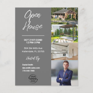 open huis Reclamebrochure voor onroerend goed Flyer