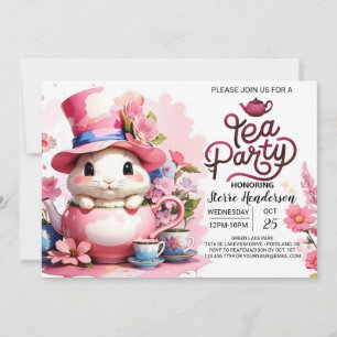Open Huis Tea Party Baby Meisje Douche Kaart