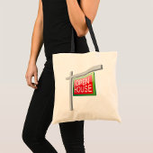 Open huis teken Canvas tas