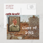 Open huis uitnodiging - afbrokkelende muur. briefkaart (Voorkant / Achterkant)