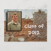 Open huis uitnodiging - afbrokkelende muur. briefkaart (Voorkant)