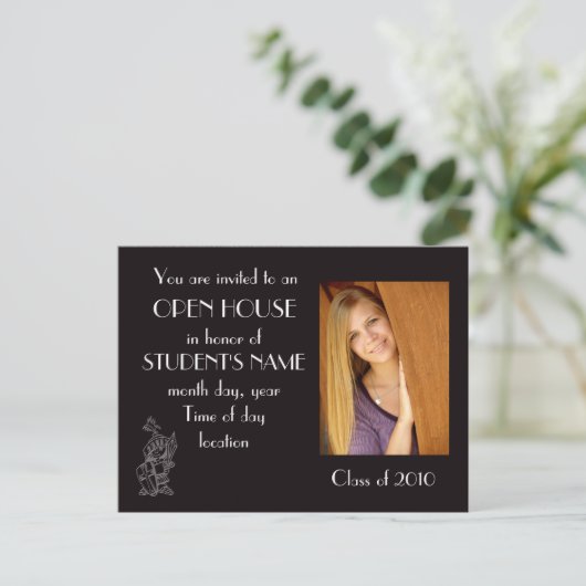 open huis uitnodiging briefkaart (Staand voorkant)