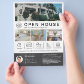 Open Huis Vastgoed Makelaar Aangepast Logo Flyer (Hand)
