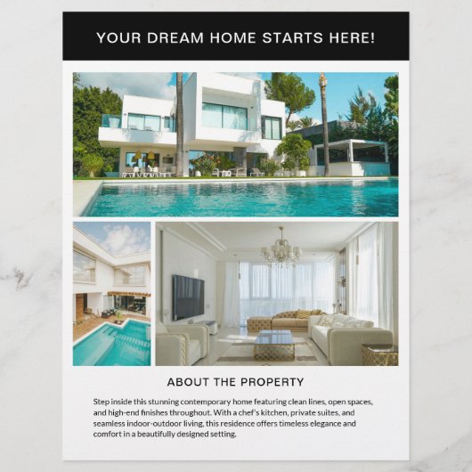 Open Huis Vastgoedmakelaar Custom Logo Flyer (Achterkant)