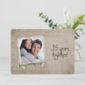 Open huis voor 35-jarig huwelijksjubileum kaart (Staand voorkant)