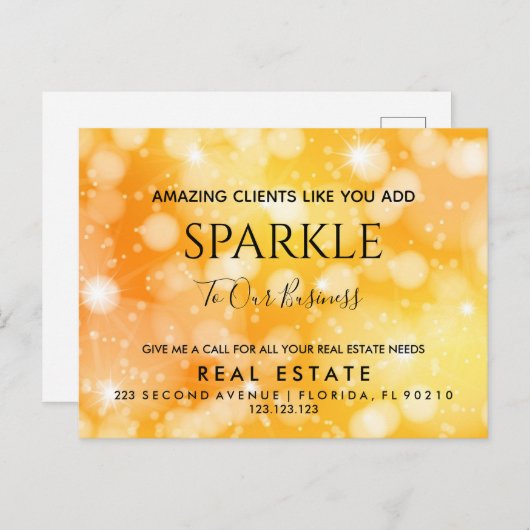 Open Huis voor Vastgoed Sparkle Pop door Postcard Briefkaart (Voorkant / Achterkant)