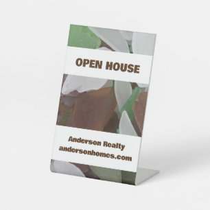 Open Huis Zee Kustwoningen Realty Reclamebord Met Voetstuk