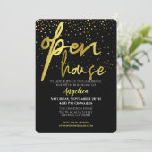 Open huisfeest Black Gold Kaart (Staand voorkant)