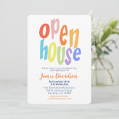 Open Huisfeest Modern Minimaal Kaart (Staand voorkant)