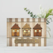 OPEN HUISINVITATIE - Business of Personal-Brown Kaart (Staand voorkant)