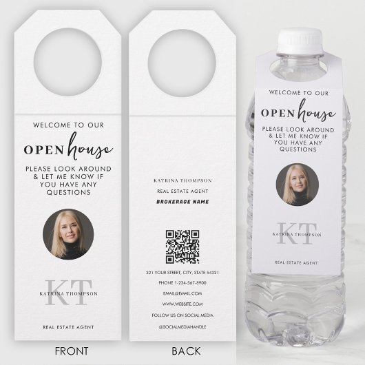 Open huizen & makelaars Foto QR Code Flessenhanger