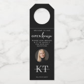 Open Huizen & Makelaars Foto Zwart Flessenhanger (Voorkant)