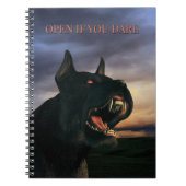 Open If You Dare. Big, black dog Notitieboek (Voorkant)