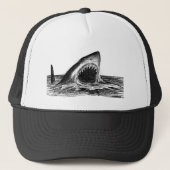 OPEN JAWS Crosshatch Art Trucker Hat Trucker Pet (Voorkant)