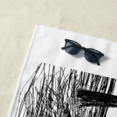 OPEN JAWS Great White Shark Art Beach Towel Strandlaken (In situ)