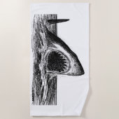 OPEN JAWS Great White Shark Art Beach Towel Strandlaken (Voorkant)