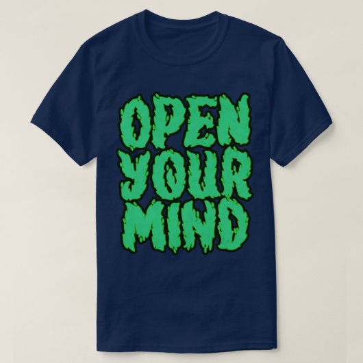 Open je geest groen t-shirt (Design voorkant)