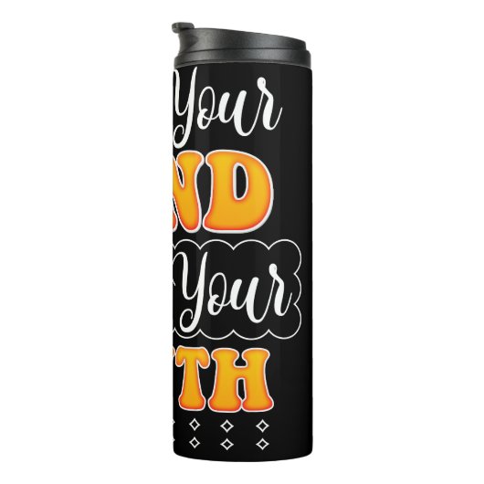 Open je geest voor de mond thermosbeker (Geroteerd rechts)