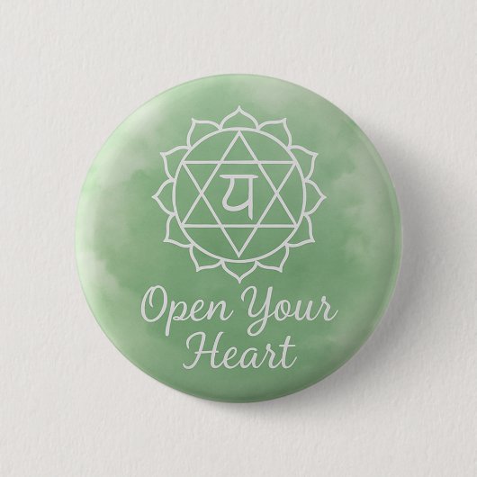 Open Je Hart Anahata Hart Chakra Spiritueel Ronde Button 5,7 Cm (Voorkant)