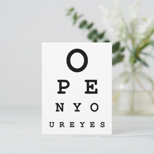 Open je ogen briefkaart (Staand voorkant)