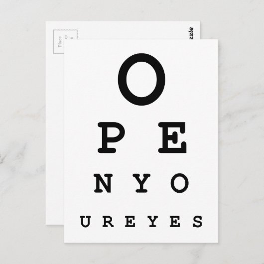 Open je ogen briefkaart (Voorkant / Achterkant)