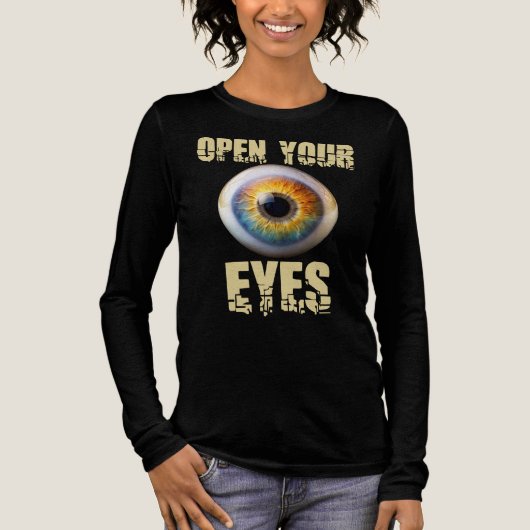Open Je Ogen, Eyeball Design Tri-Blend Shirt (Voorkant)