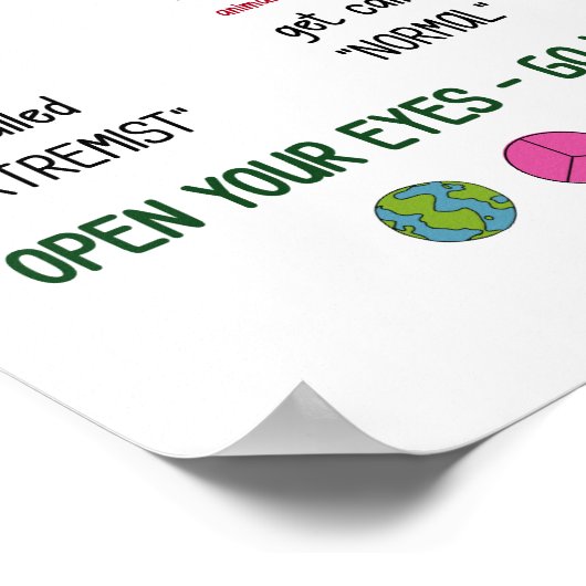 Open je ogen gaan Vegan! Poster (Hoek)