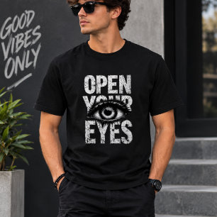 Open je ogen gotische oogtypografie t-shirt
