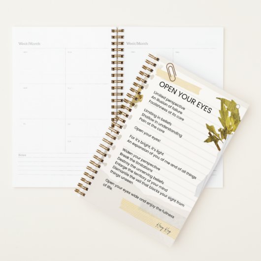 Open je ogen Inspirerend poëzie Planner (Display)