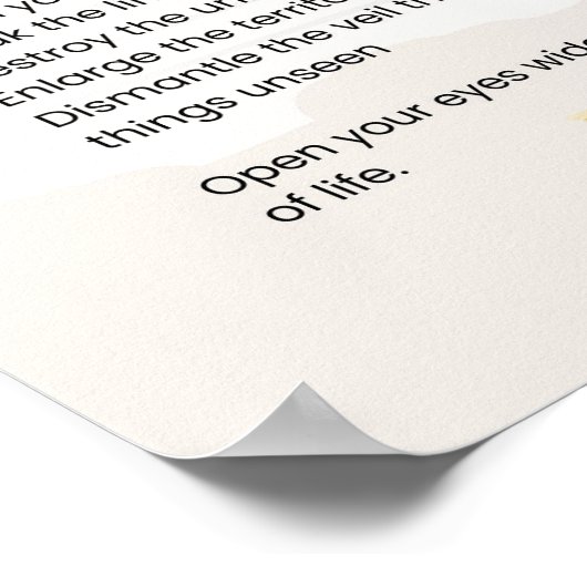 Open je ogen Inspirerend poëzie Poster (Hoek)