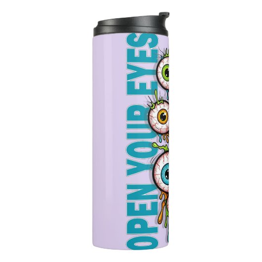 Open je ogen thermosbeker (Gedraaid links)