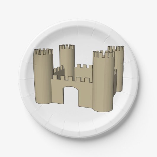 Open kasteel papieren bordje (Voorkant)