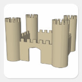 Open kasteel vierkante sticker (Voorkant)