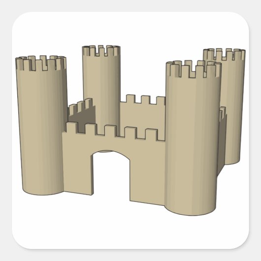 Open kasteel vierkante sticker (Voorkant)