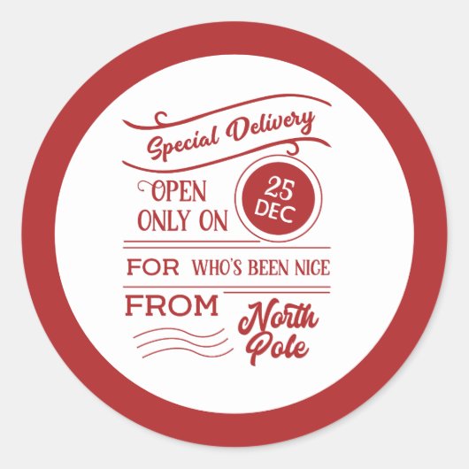 Open Kerst stickers van 25 december (Voorkant)