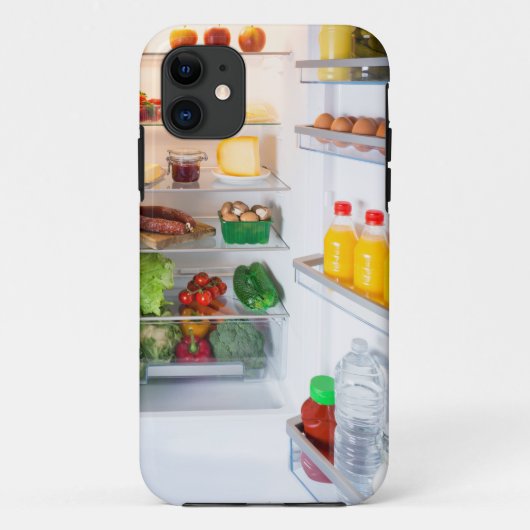 Open koelkast gevuld met voedsel Case-Mate iPhone case (Achterkant)