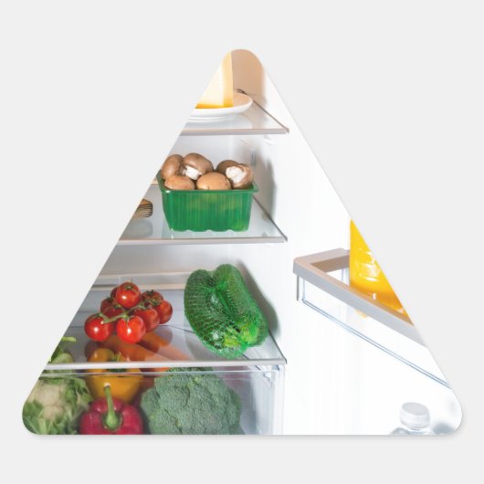 Open koelkast gevuld met voedsel sticker (Voorkant)