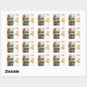 Open koelkast gevuld met voedsel vierkante sticker (Vel)