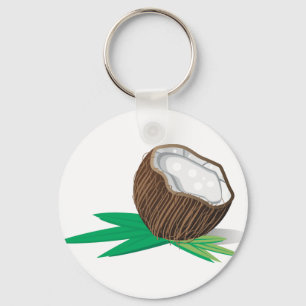 Open kokosnoot sleutelhanger
